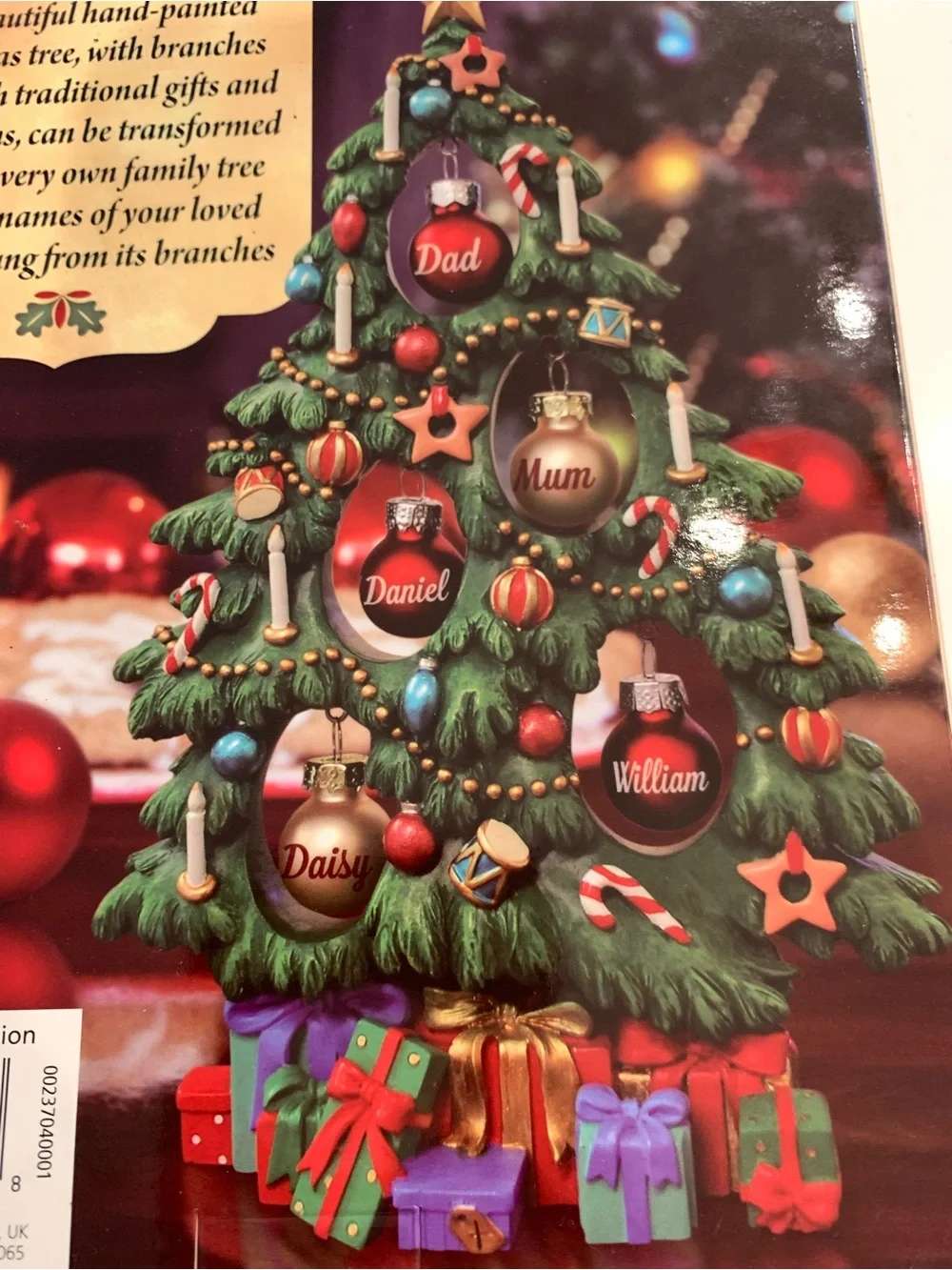 Our Mini Family Christmas Tree Personalized Baubles 9” NEW in box.
